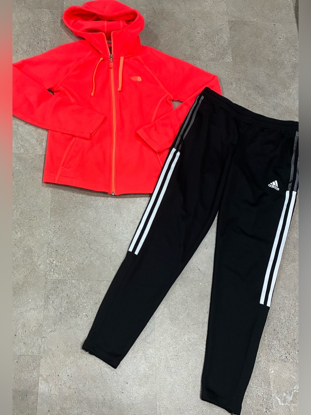 Womens NORTH FACE/ADIDAS Aeroready Fleece Jacket & Athletic Pants, sz Small